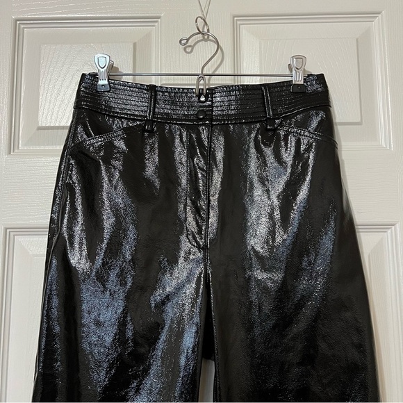 Aritzia Wilfred Funk High Rise Glossy Vinyl Vegan Leather Pants in Black - Sz 4 - Picture 4 of 16